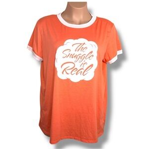 XXXL LuLaRoe Orange Tee The Snuggle Is Real Graphic Tshirt Womens Casual Comfort